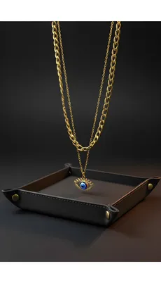 گردنبند دولاین استیل با زنجیر کارتیر